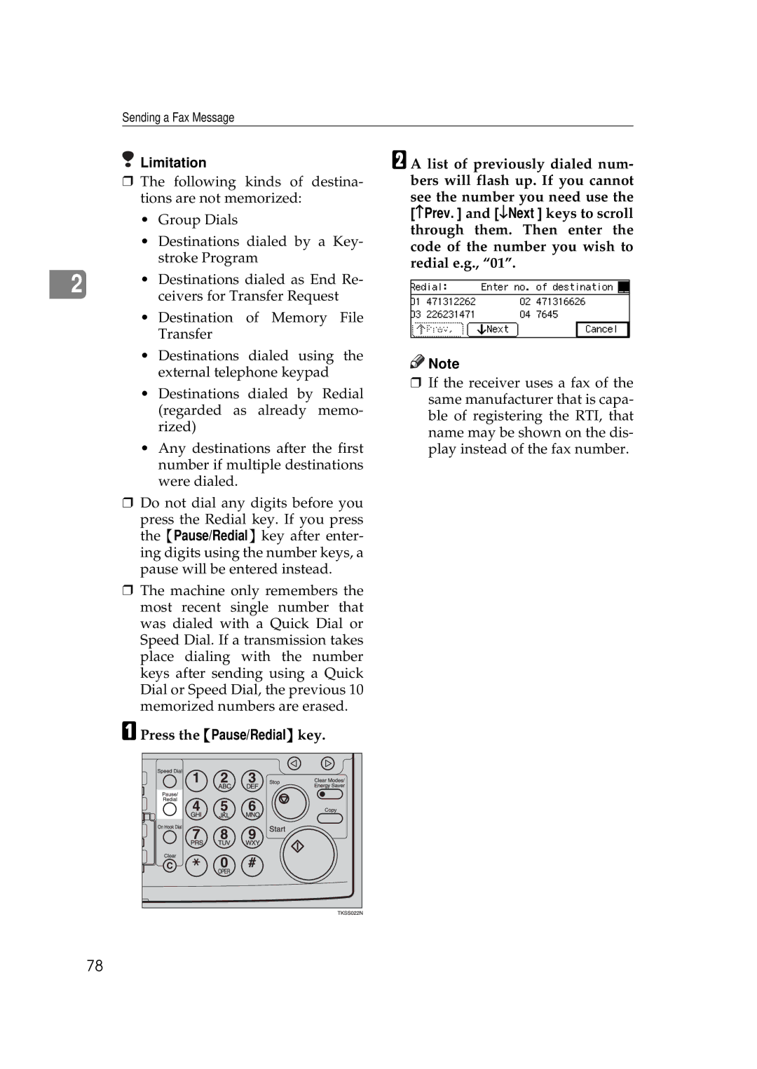 Savin 3699, 9980 manual Press the Pause/Redial key 