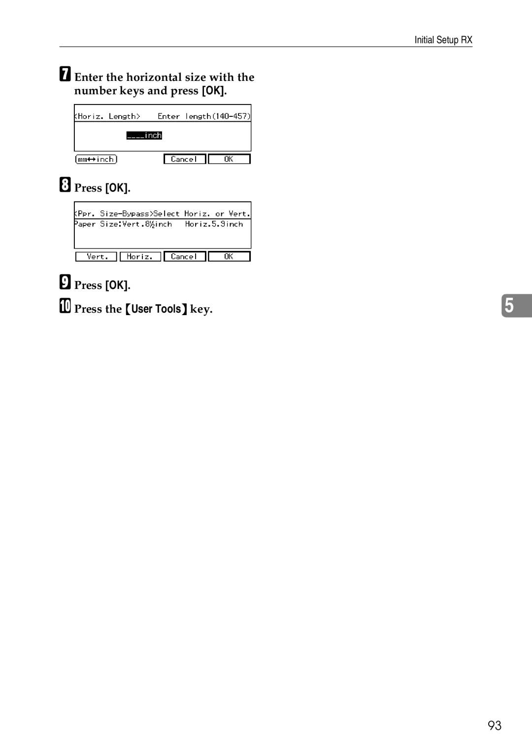 Savin C3528, C2824, C4535 manual Initial Setup RX 