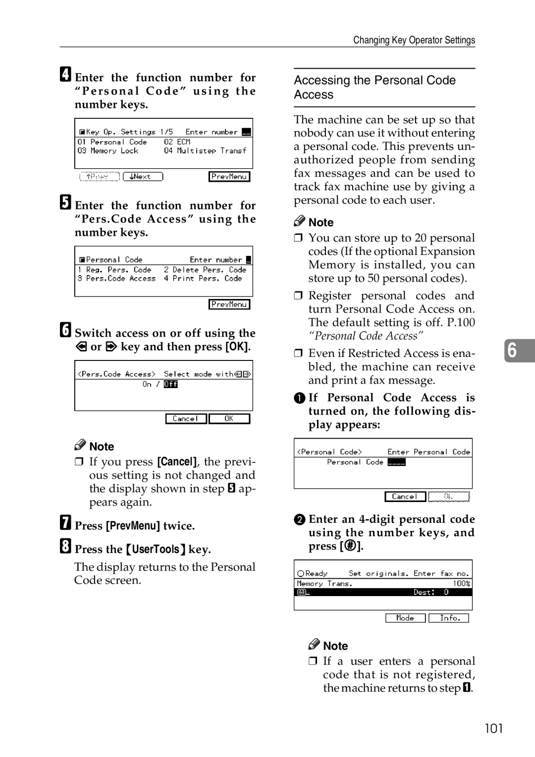 Savin C2824, C3528, C4535 manual 101, Press PrevMenu twice. H Press the UserTools key 