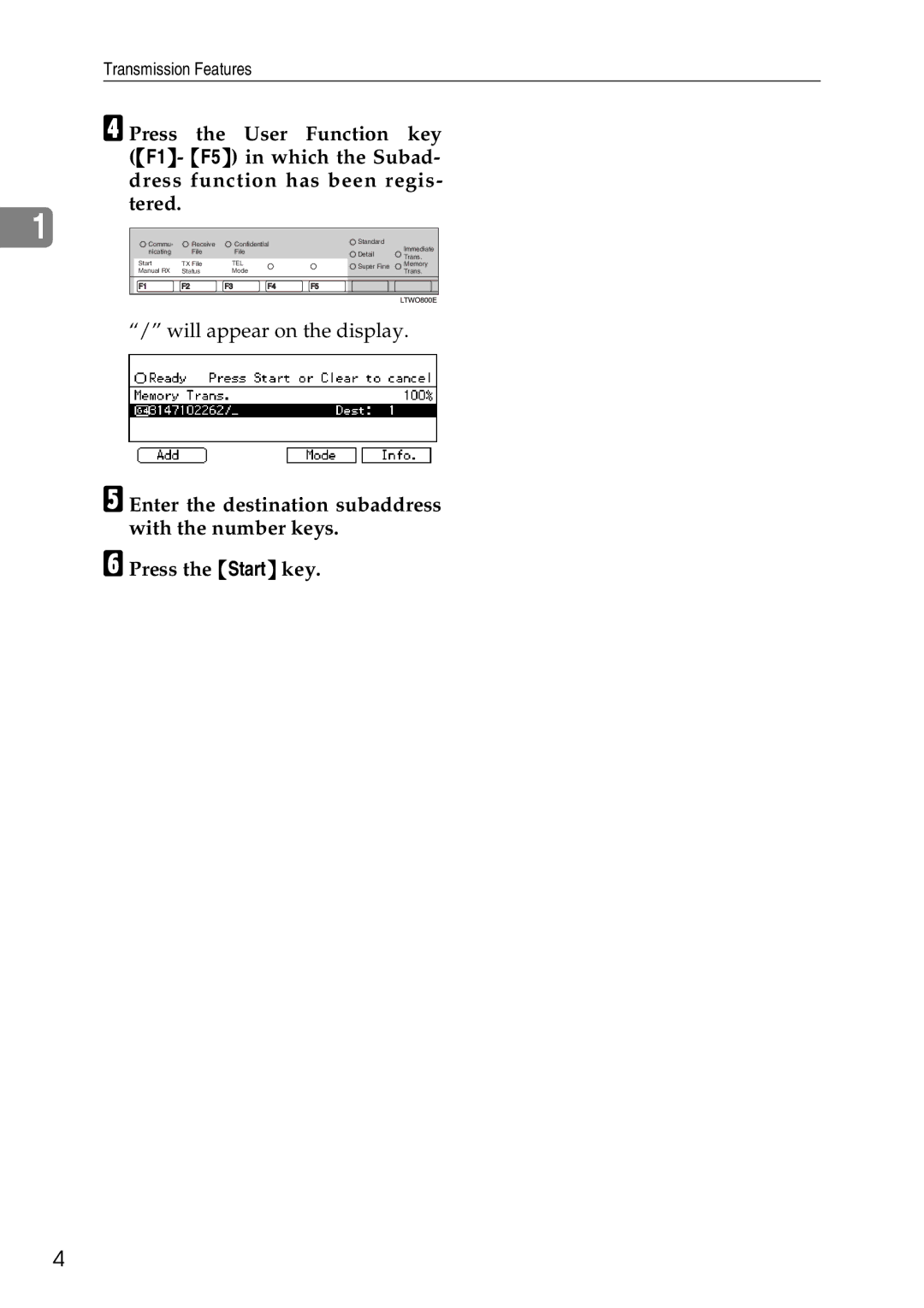 Savin C4535, C2824, C3528 manual Will appear on the display 