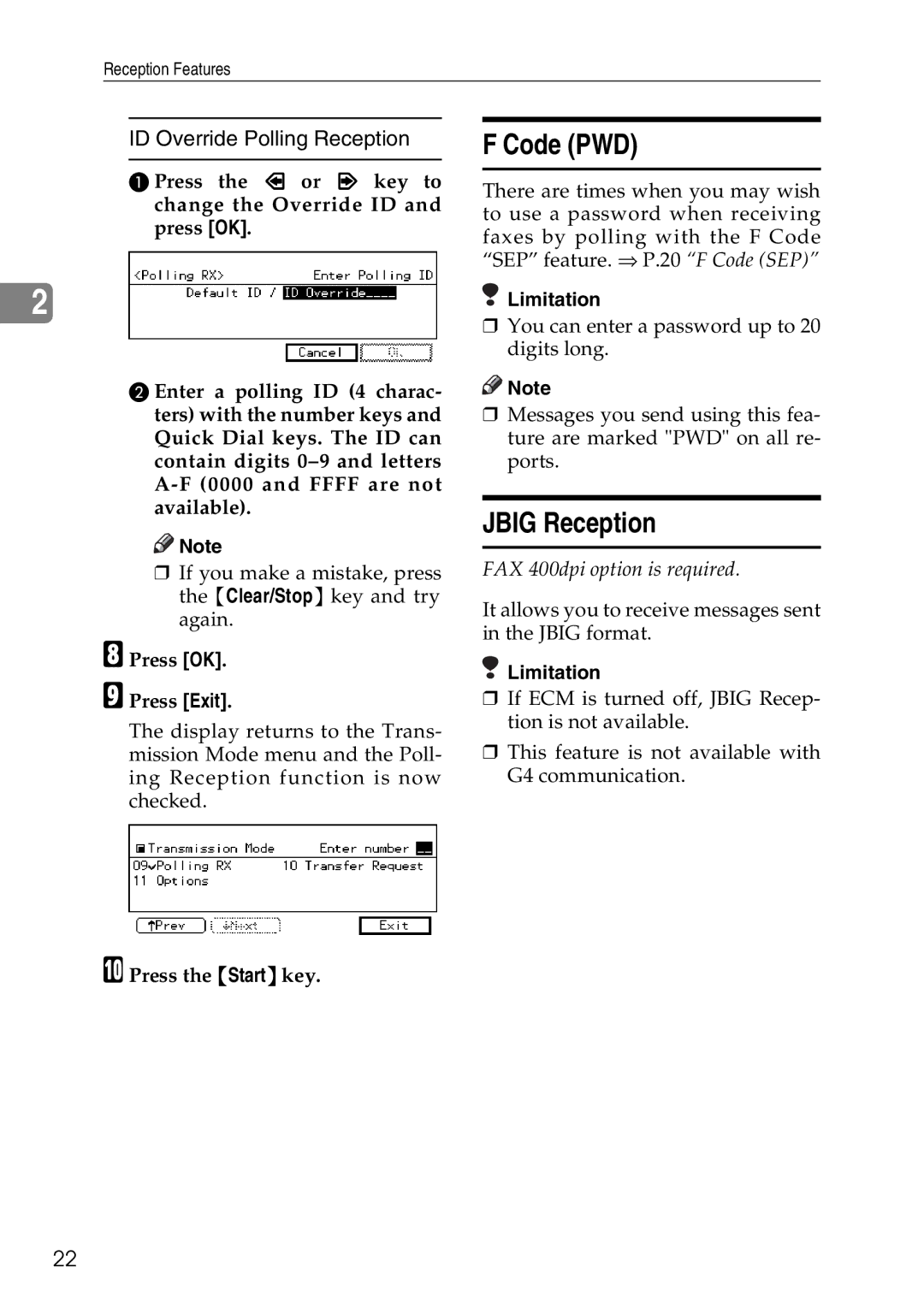 Savin C4535, C2824, C3528 manual Jbig Reception, Press OK Press Exit 