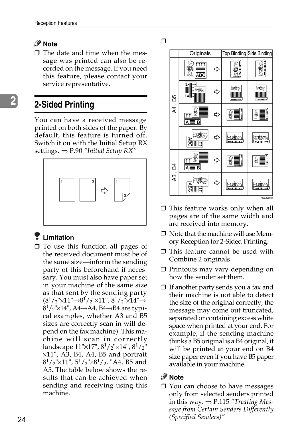 Savin C3528, C2824, C4535 manual Sided Printing 