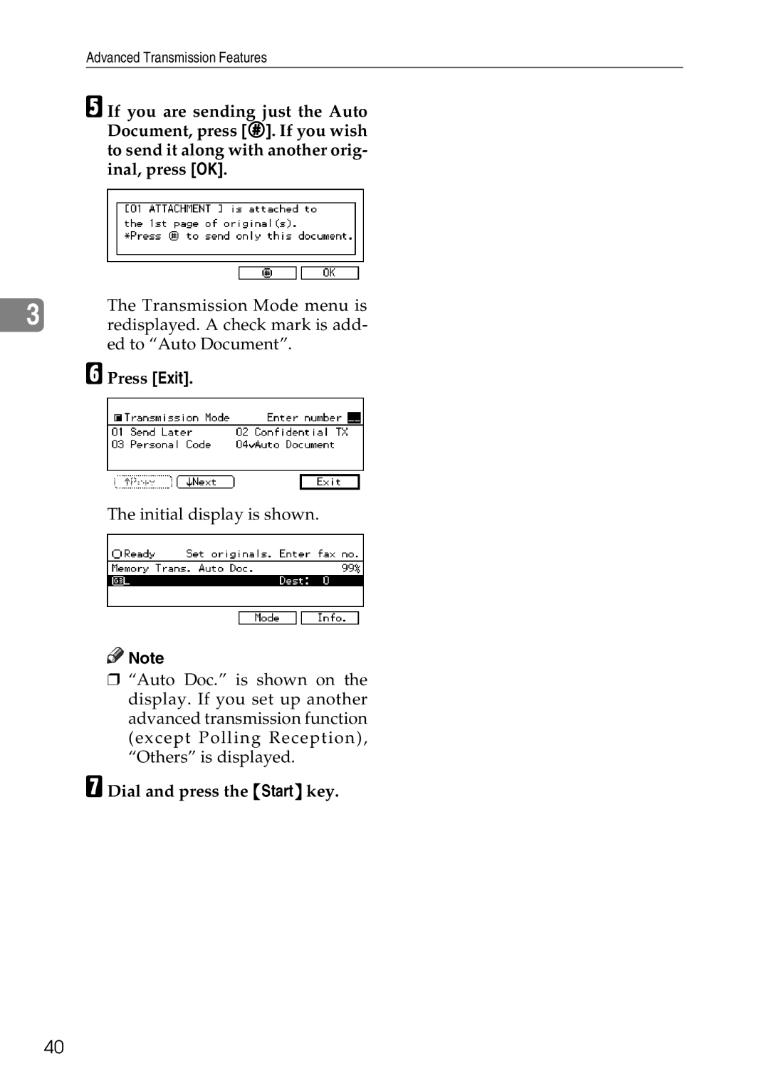 Savin C4535, C2824, C3528 manual Transmission Mode menu is 