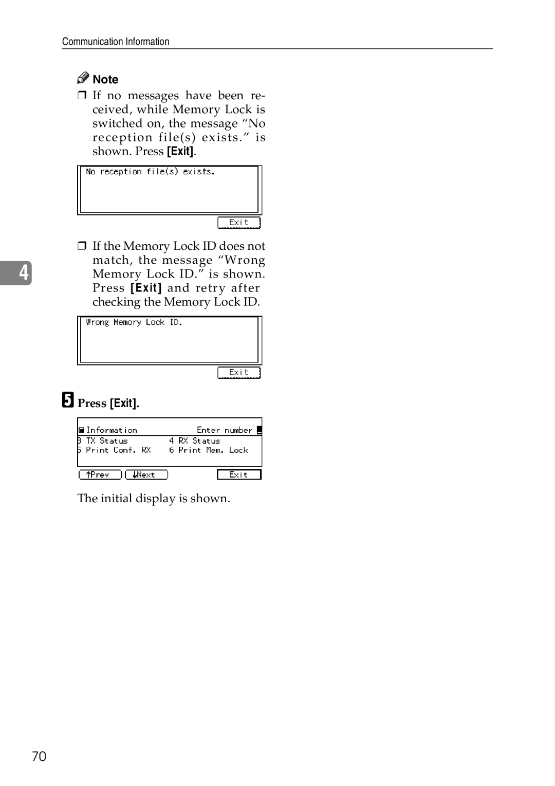 Savin C4535, C2824, C3528 manual Press Exit 