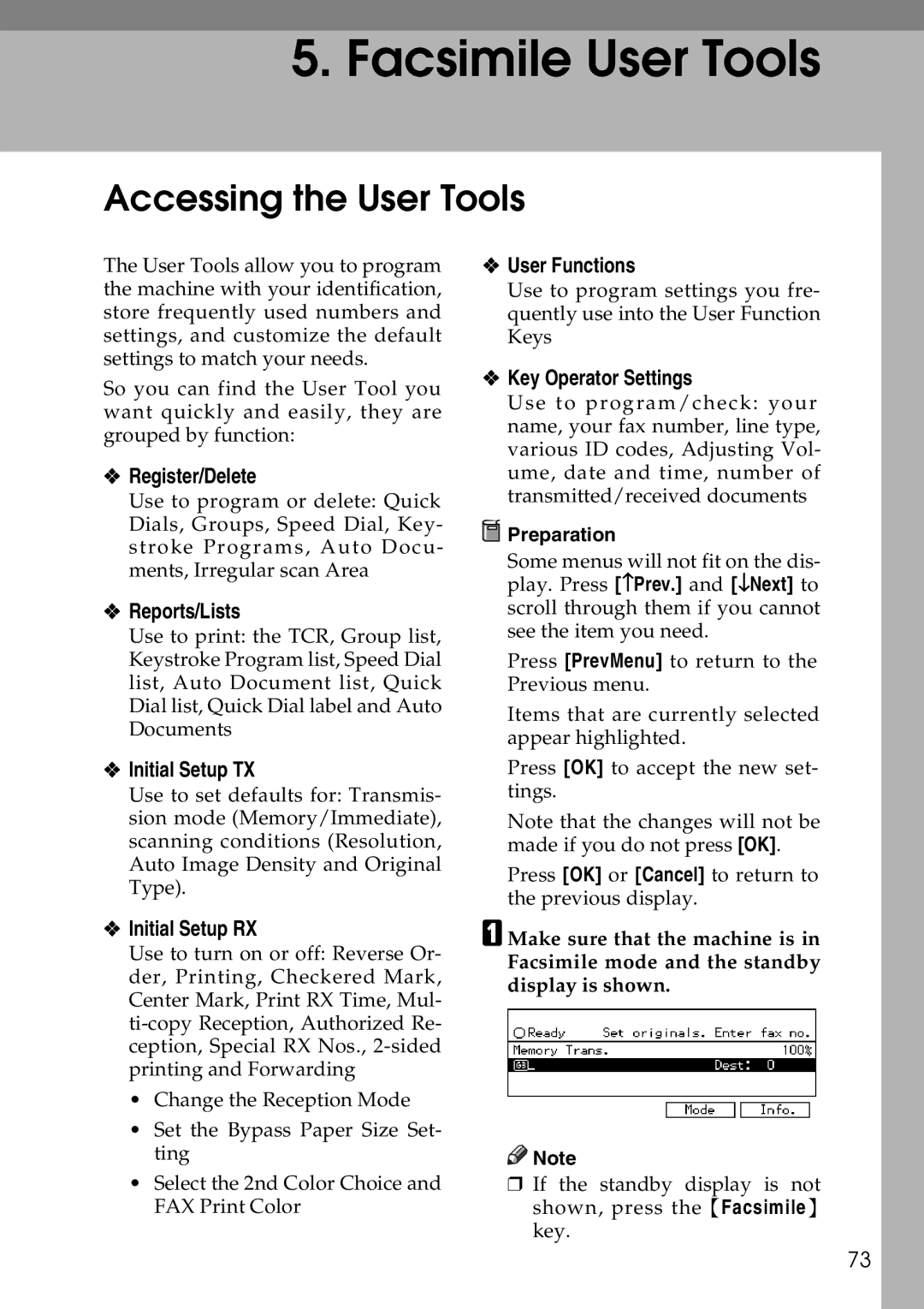 Savin C4535, C2824, C3528 manual Accessing the User Tools 