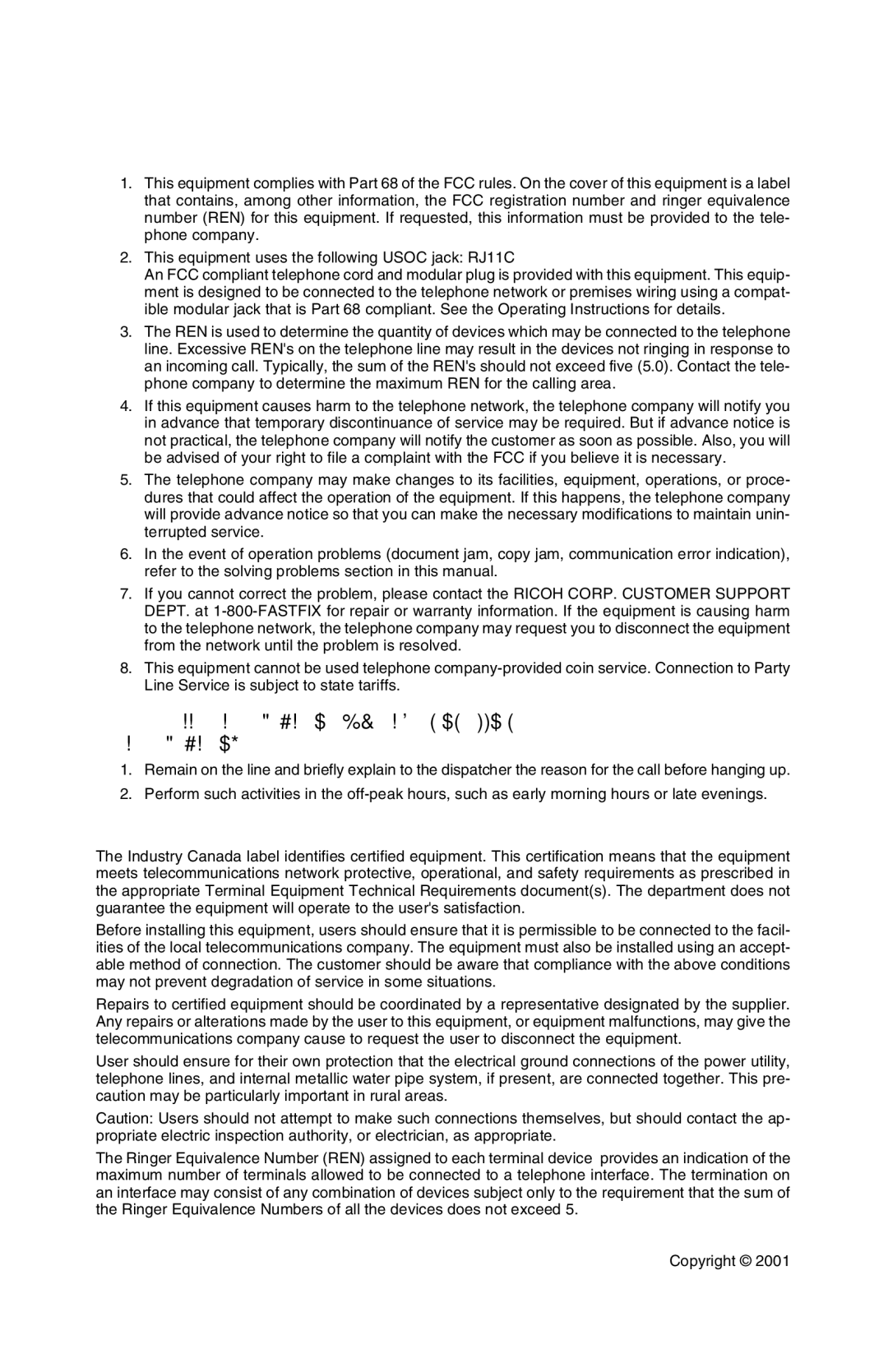 Savin G1619 manual FCC Requirements, Canada 