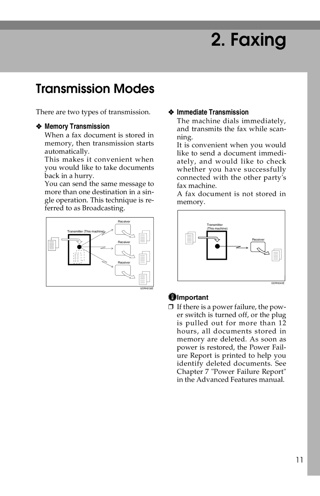 Savin G1619 manual Transmission Modes, Memory Transmission 