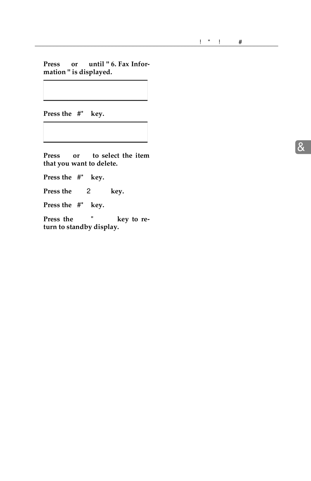 Savin G1619 manual Own Name/Fax Header/Own Fax Number 