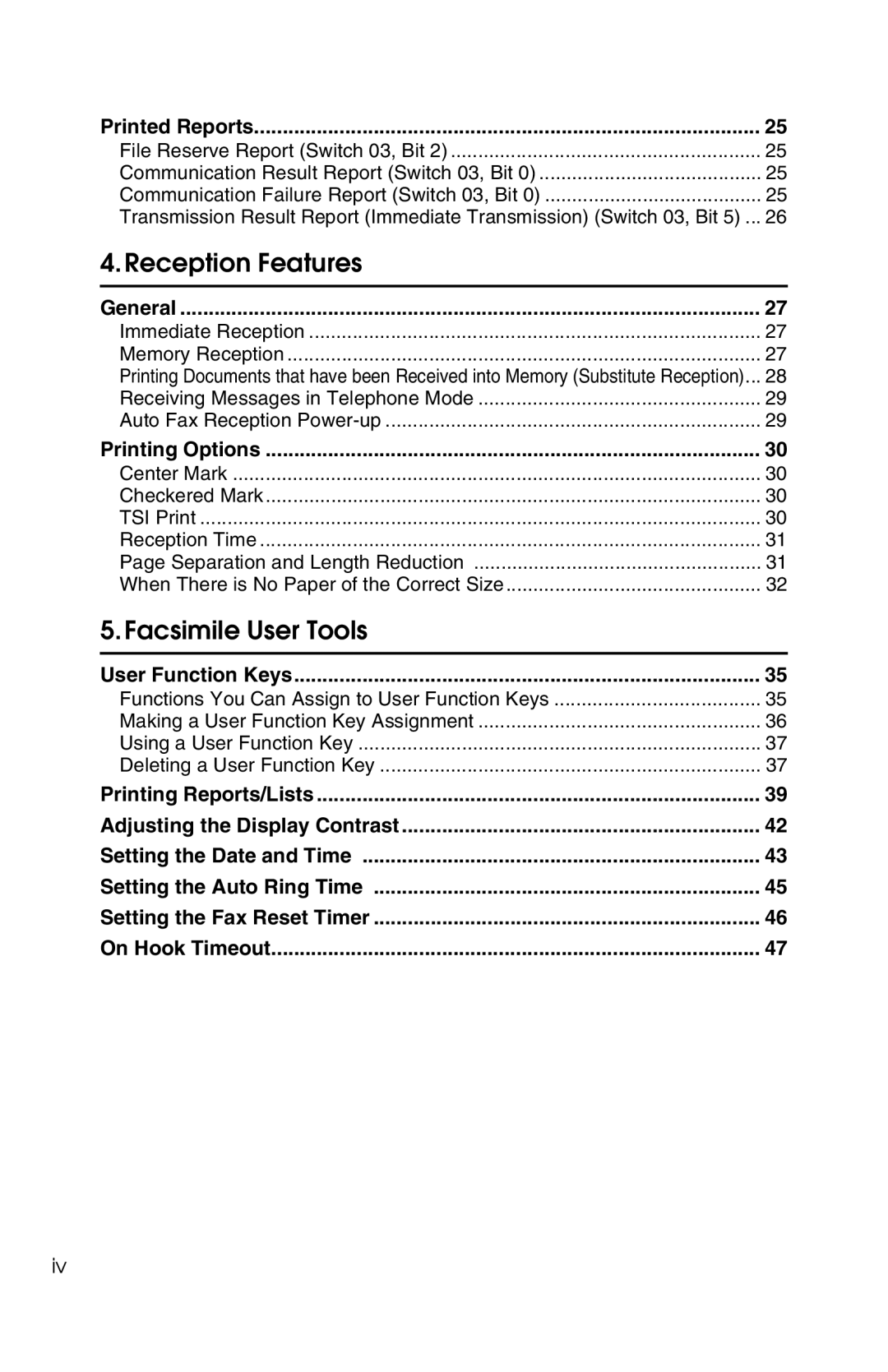 Savin G1619 manual Printed Reports, General, Printing Options, User Function Keys 