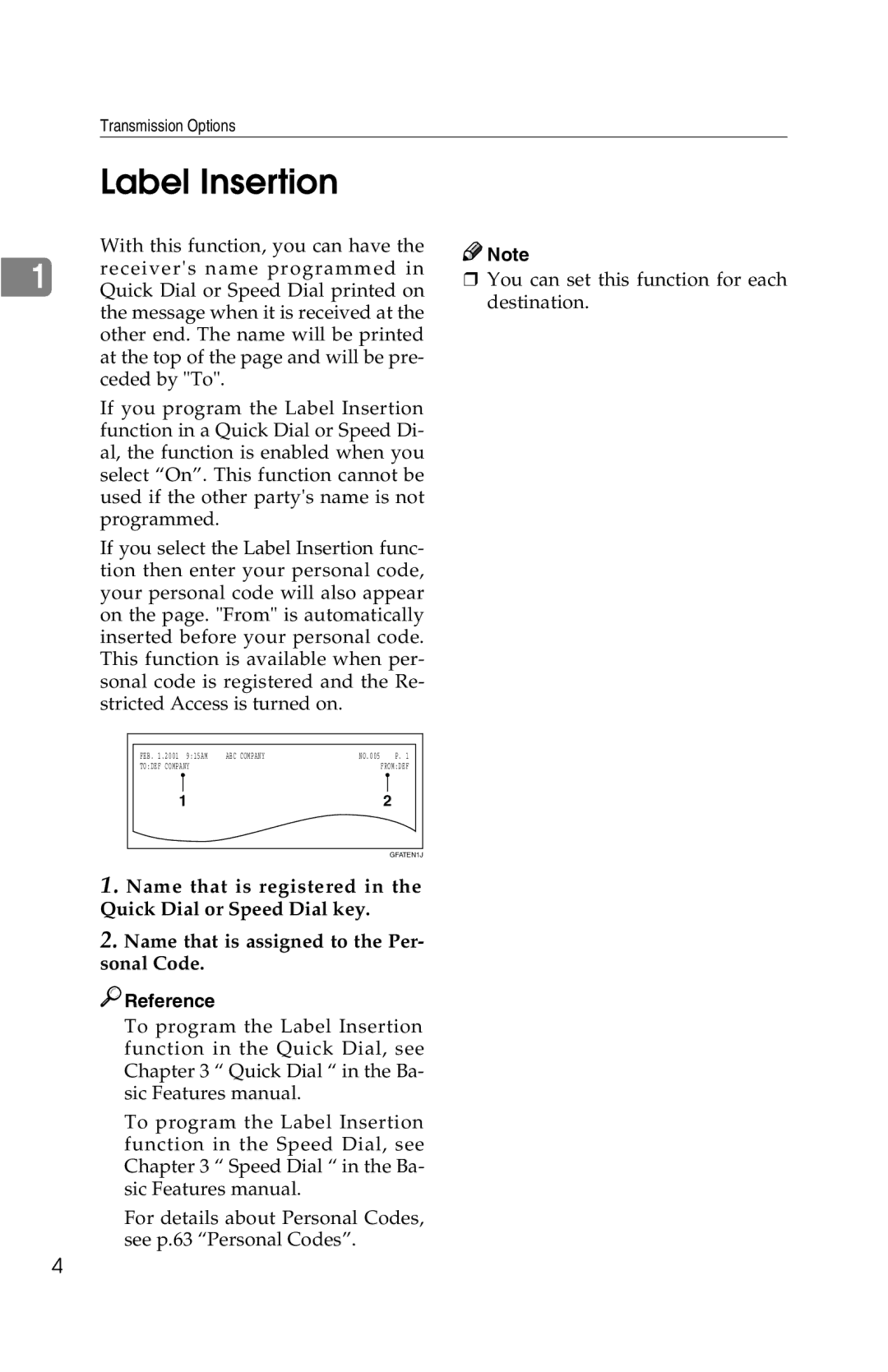 Savin G1619 manual Label Insertion 