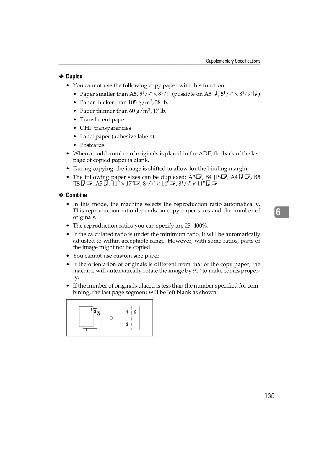 Savin C3828, LD238c, LD232c, c3224, DSc332, DSc338 operating instructions Duplex, 135 