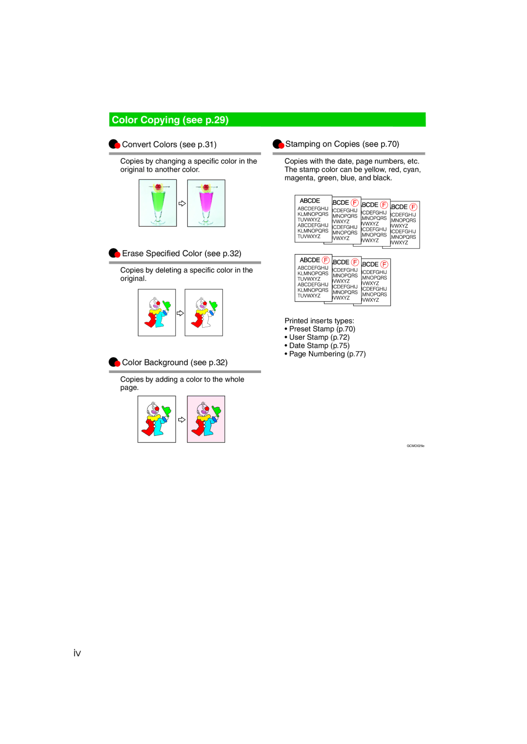 Savin LD238c, LD232c, c3224, DSc332, DSc338, C3828 operating instructions Convert Colors see p.31 