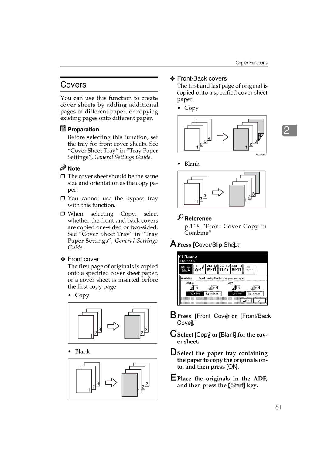 Savin C3828, LD238c, LD232c Covers, Front/Back covers, Front cover, Press Cover/Slip Sheet Press Front Cover or Front/Back 