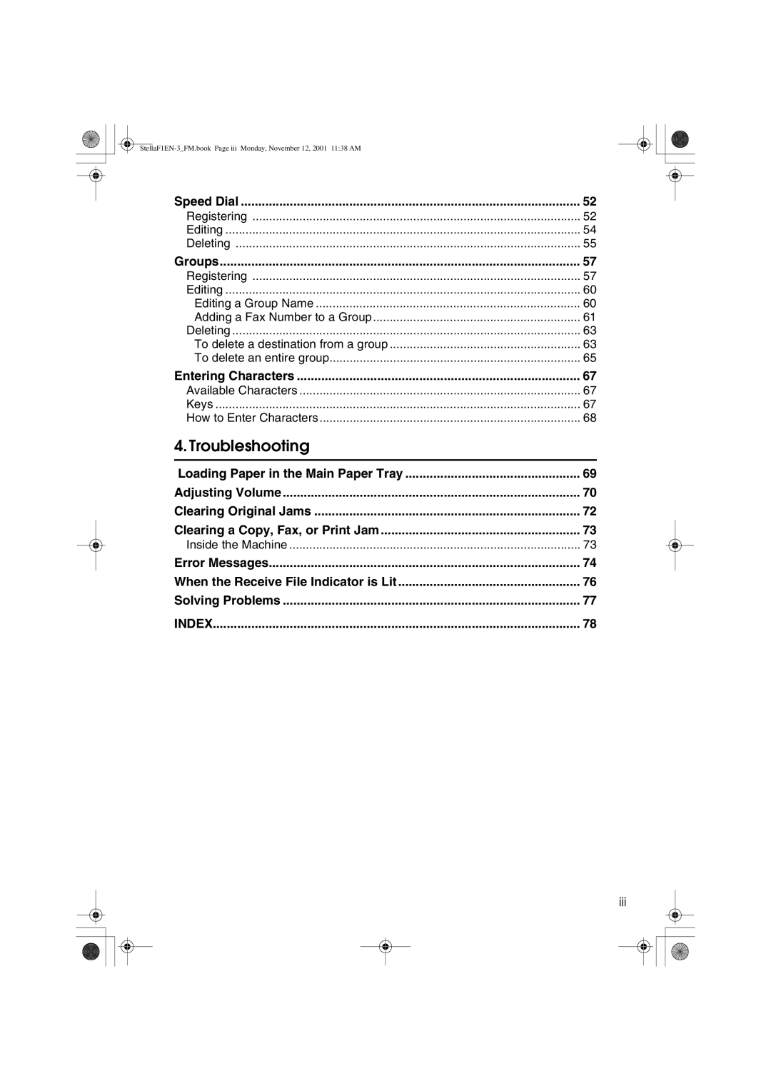 Savin F9103, LF310, 3725, 3310L manual Speed Dial, Groups, Entering Characters 