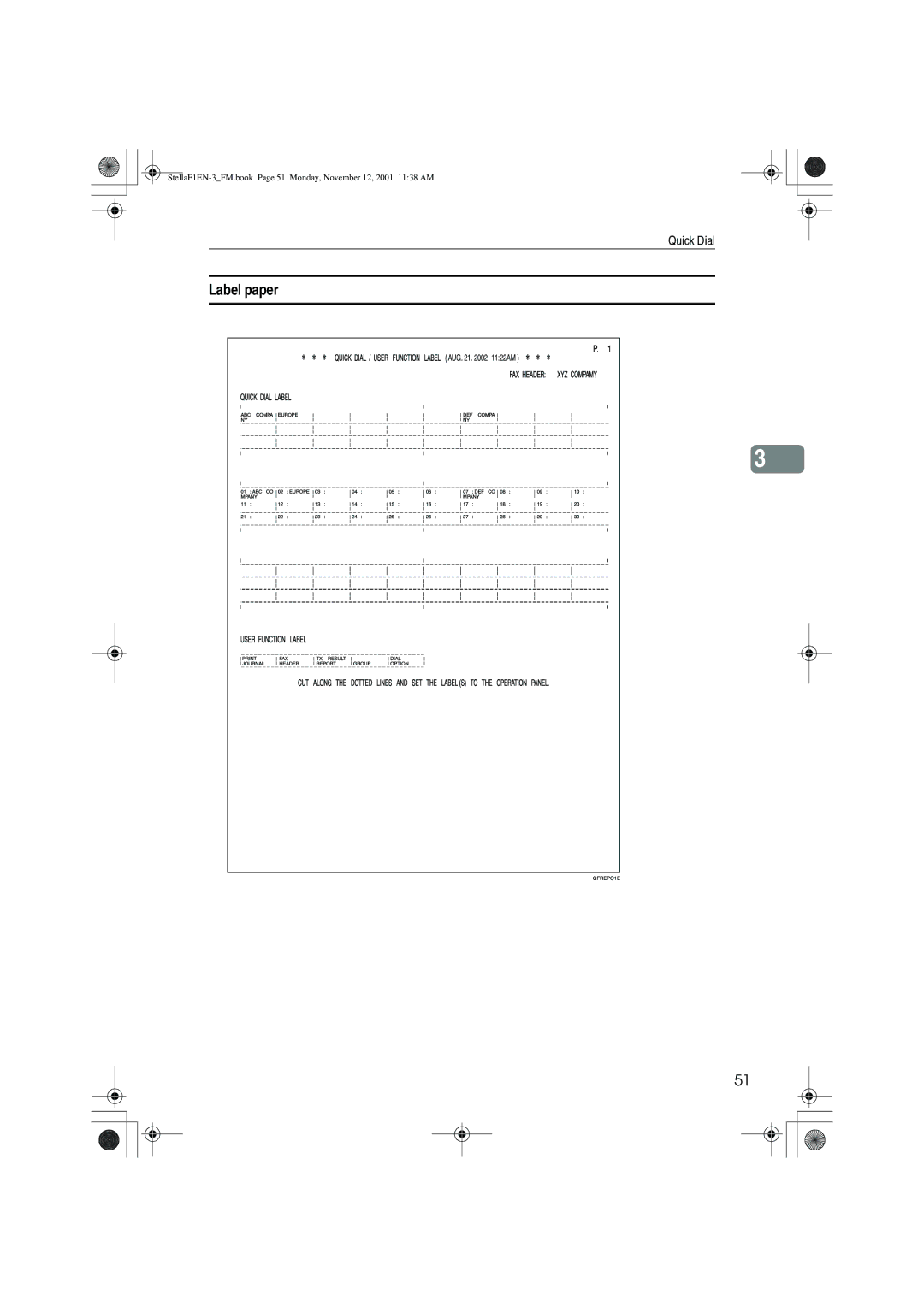 Savin F9103, LF310, 3725, 3310L manual Label paper 