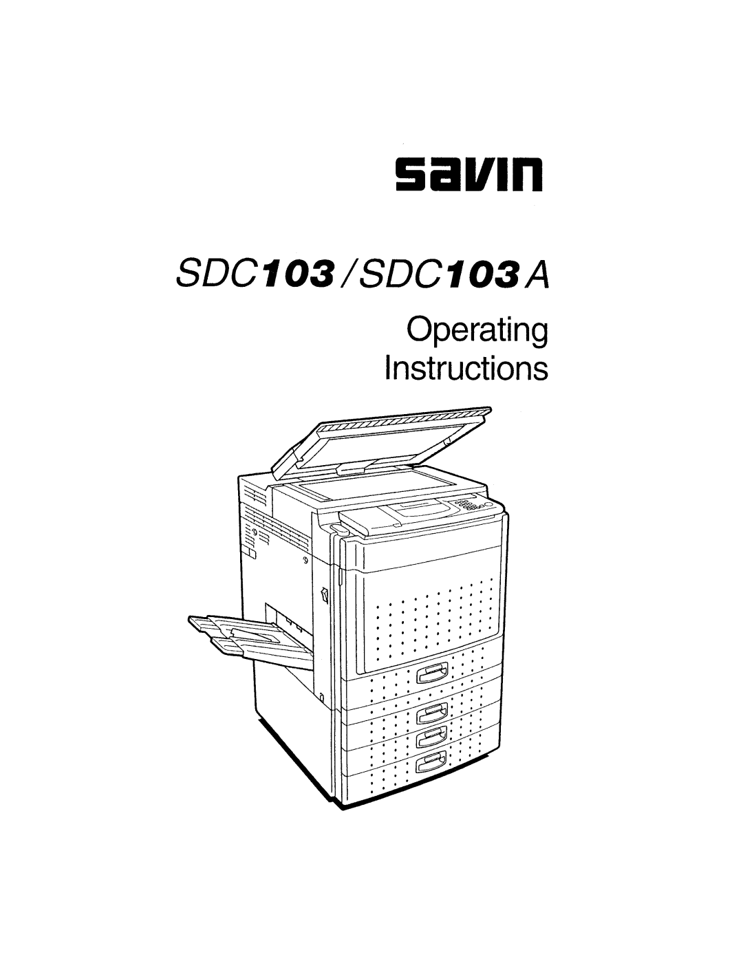 Savin SDC103A manual 