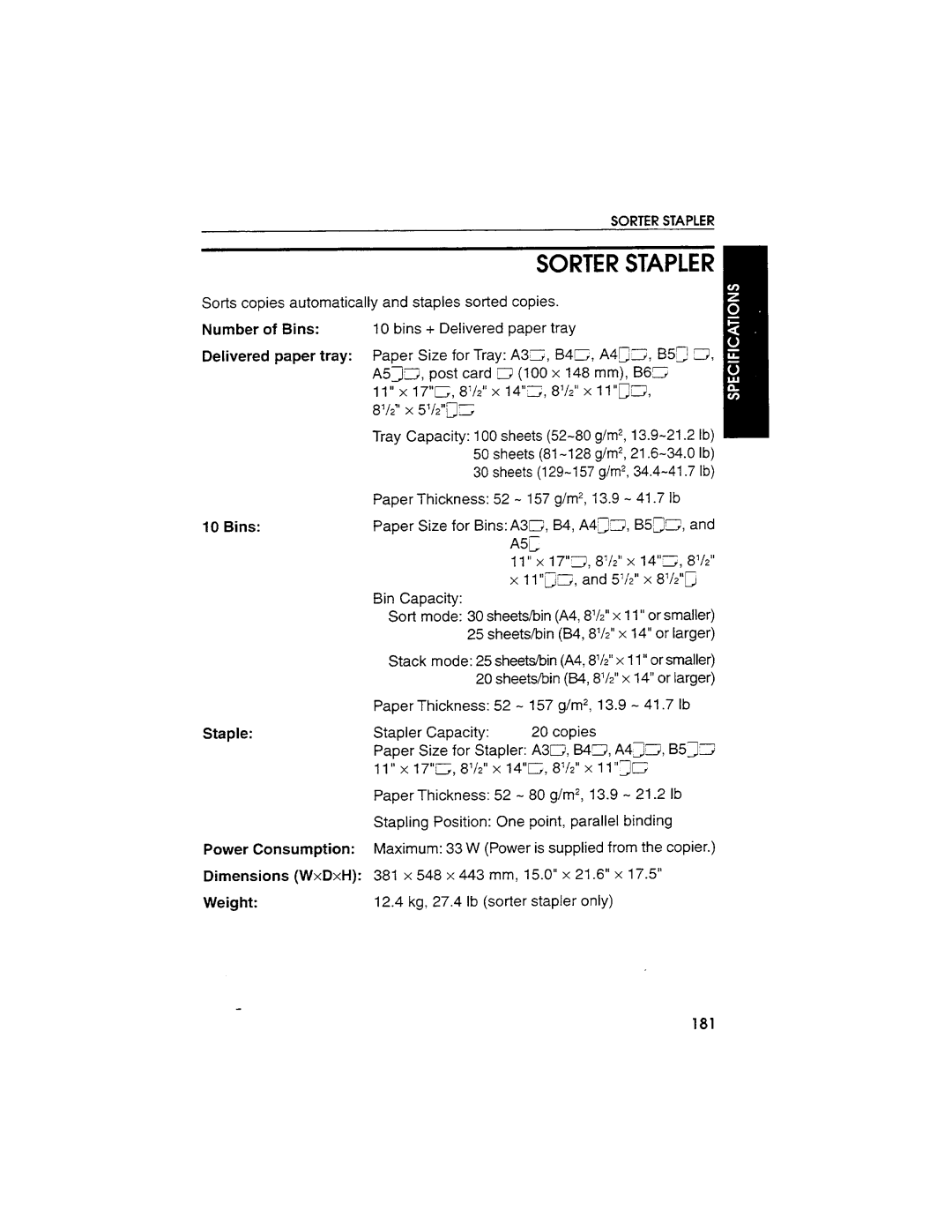 Savin SDC103A manual 