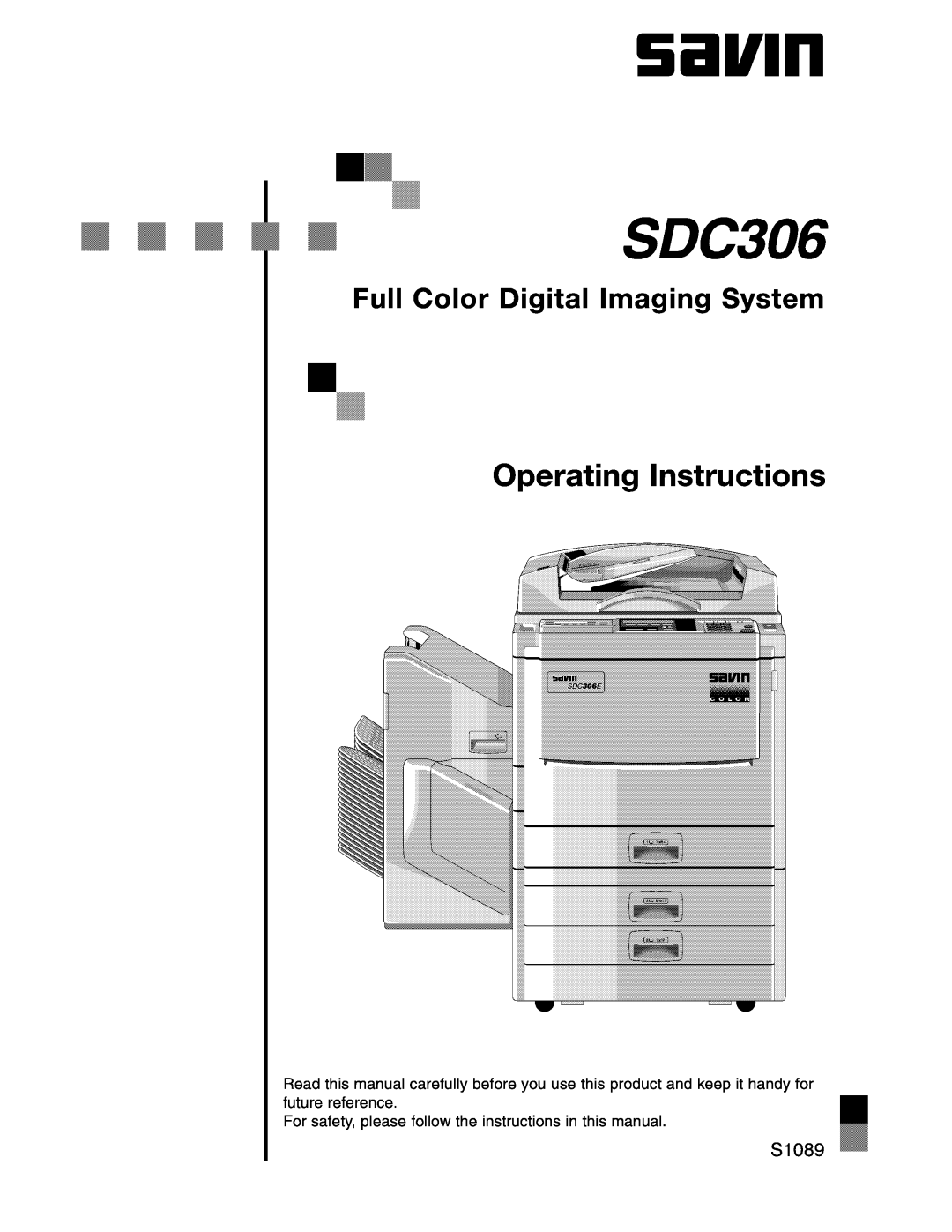 Savin SDC306 manual 