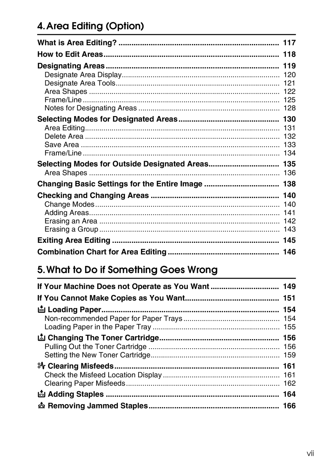 Savin SDC326 manual 117, 118, 119, 130, 135, 138, 140, 145, 146, 149, 151, 154, 156, 161, 164, 166 