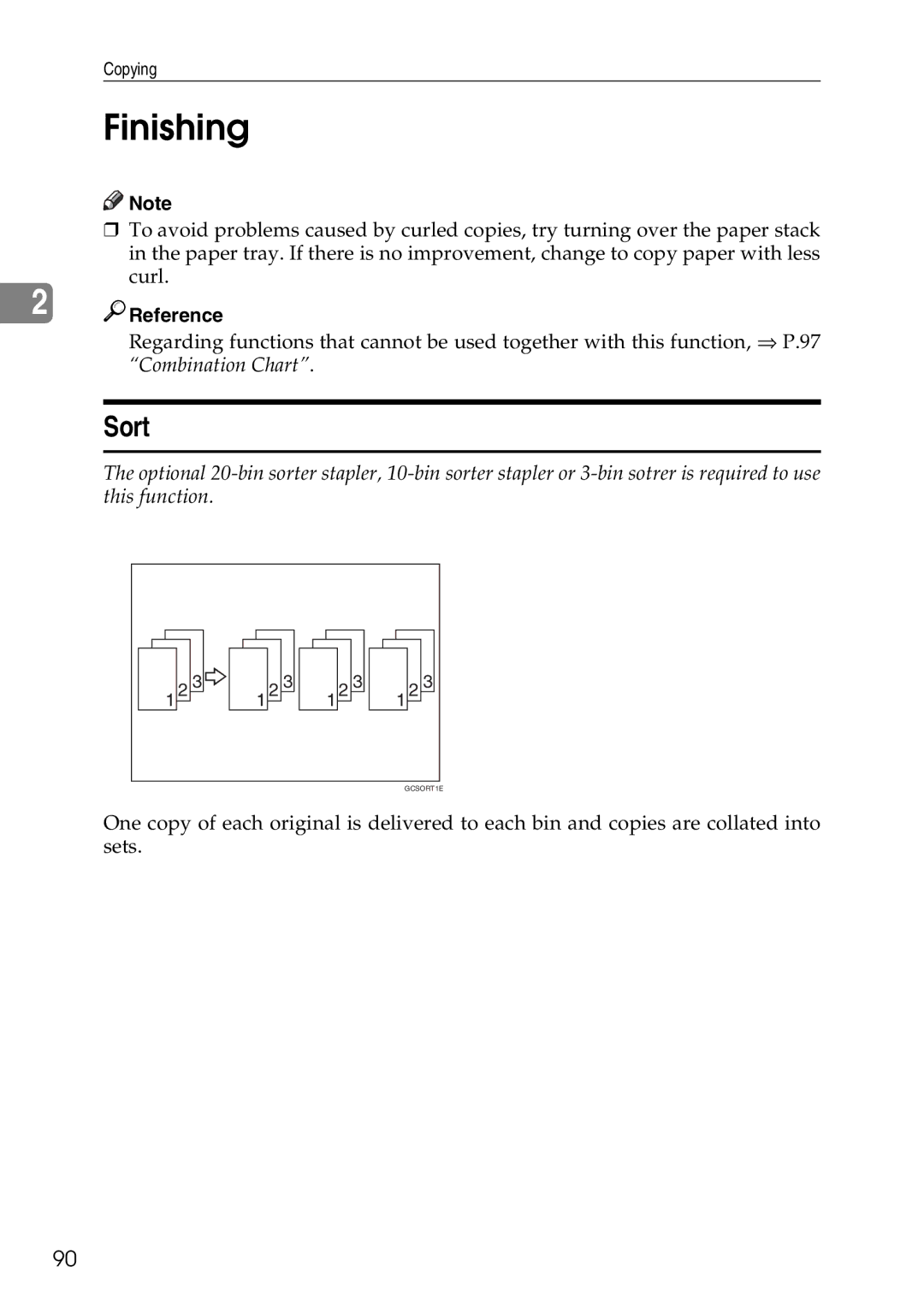 Savin SDC326 manual Finishing, Sort 