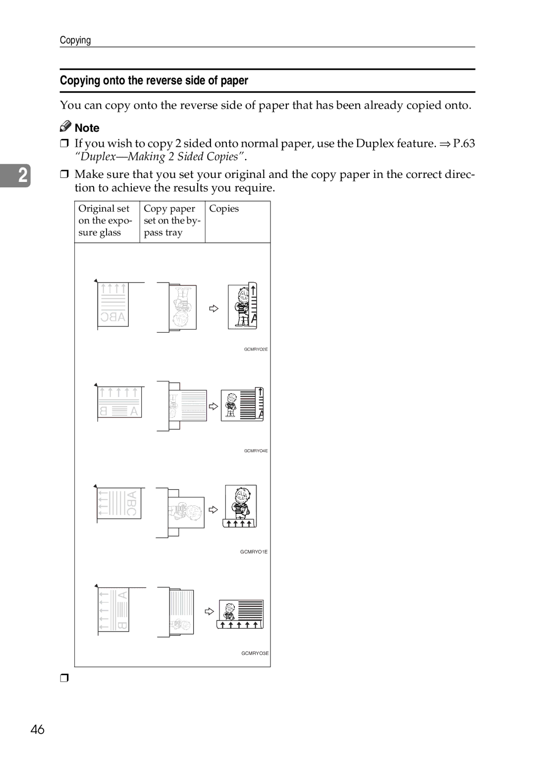 Savin SDC326 manual Copying onto the reverse side of paper, Abc 