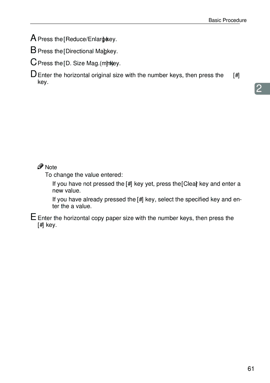 Savin SDC326 manual Basic Procedure 