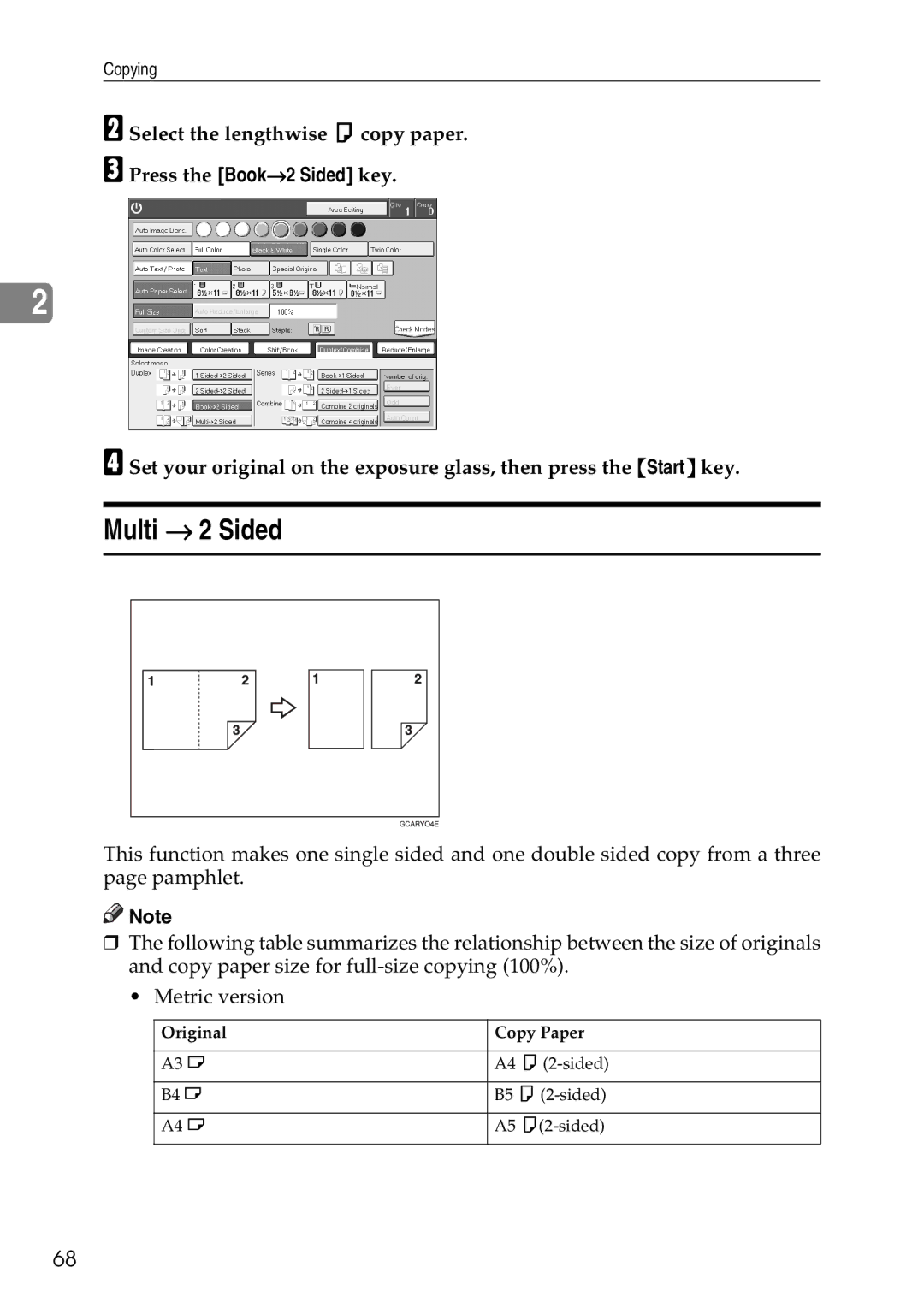 Savin SDC326 manual Multi → 2 Sided 