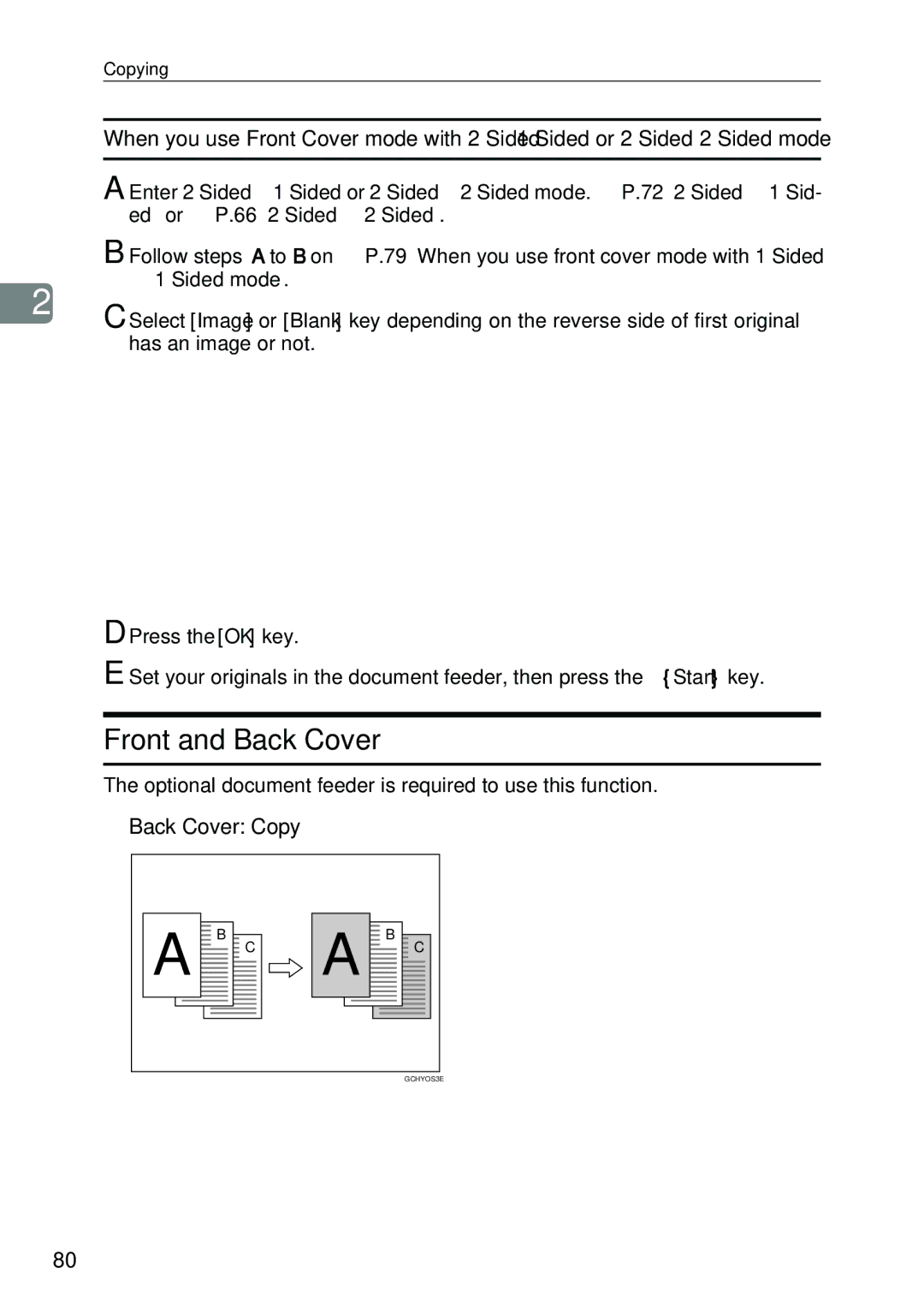 Savin SDC326 manual Front and Back Cover, Back Cover Copy 