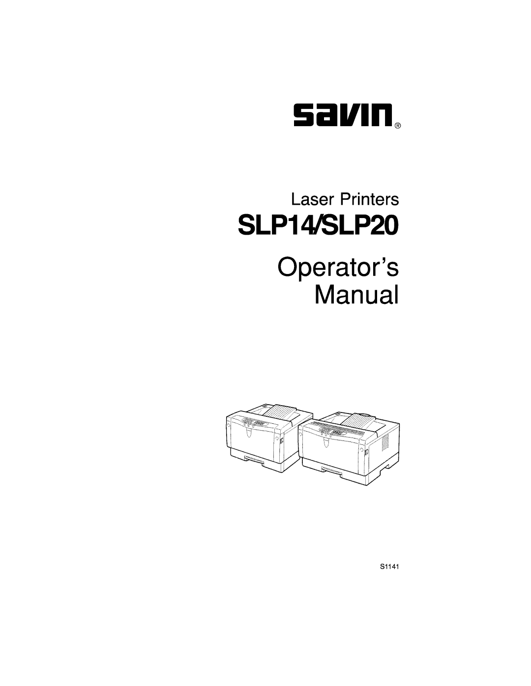 Savin SLP20, SLP14 manual 