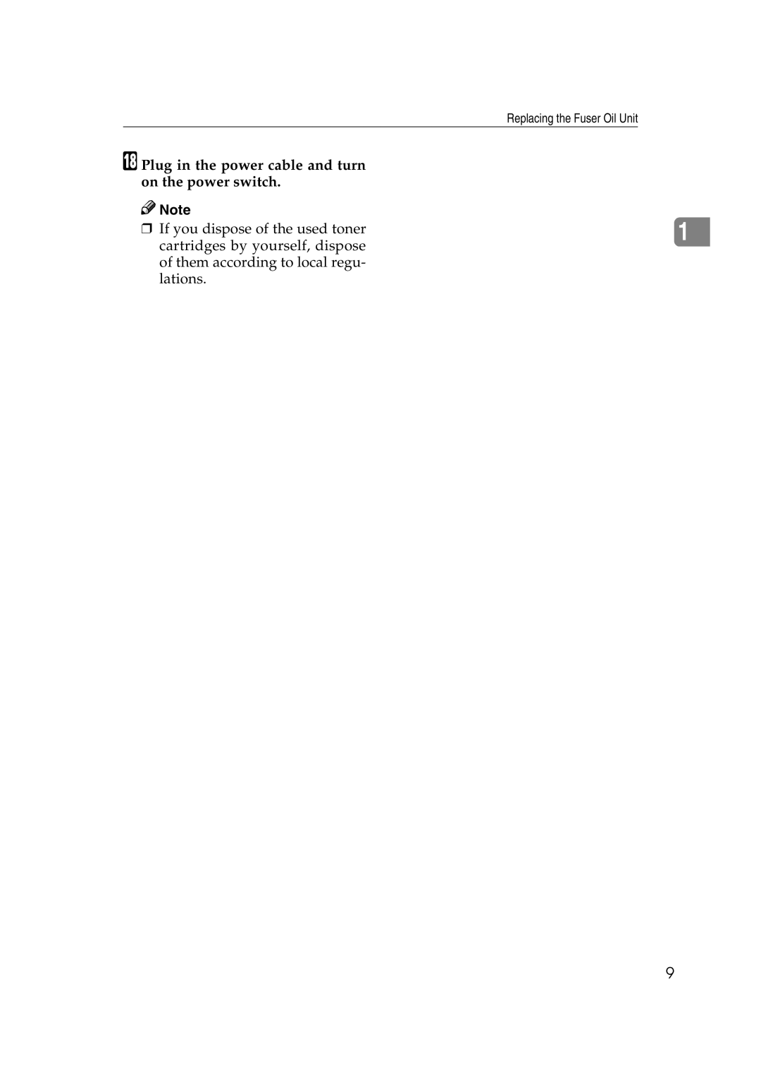 Savin SLP38C manual Plug in the power cable and turn on the power switch 