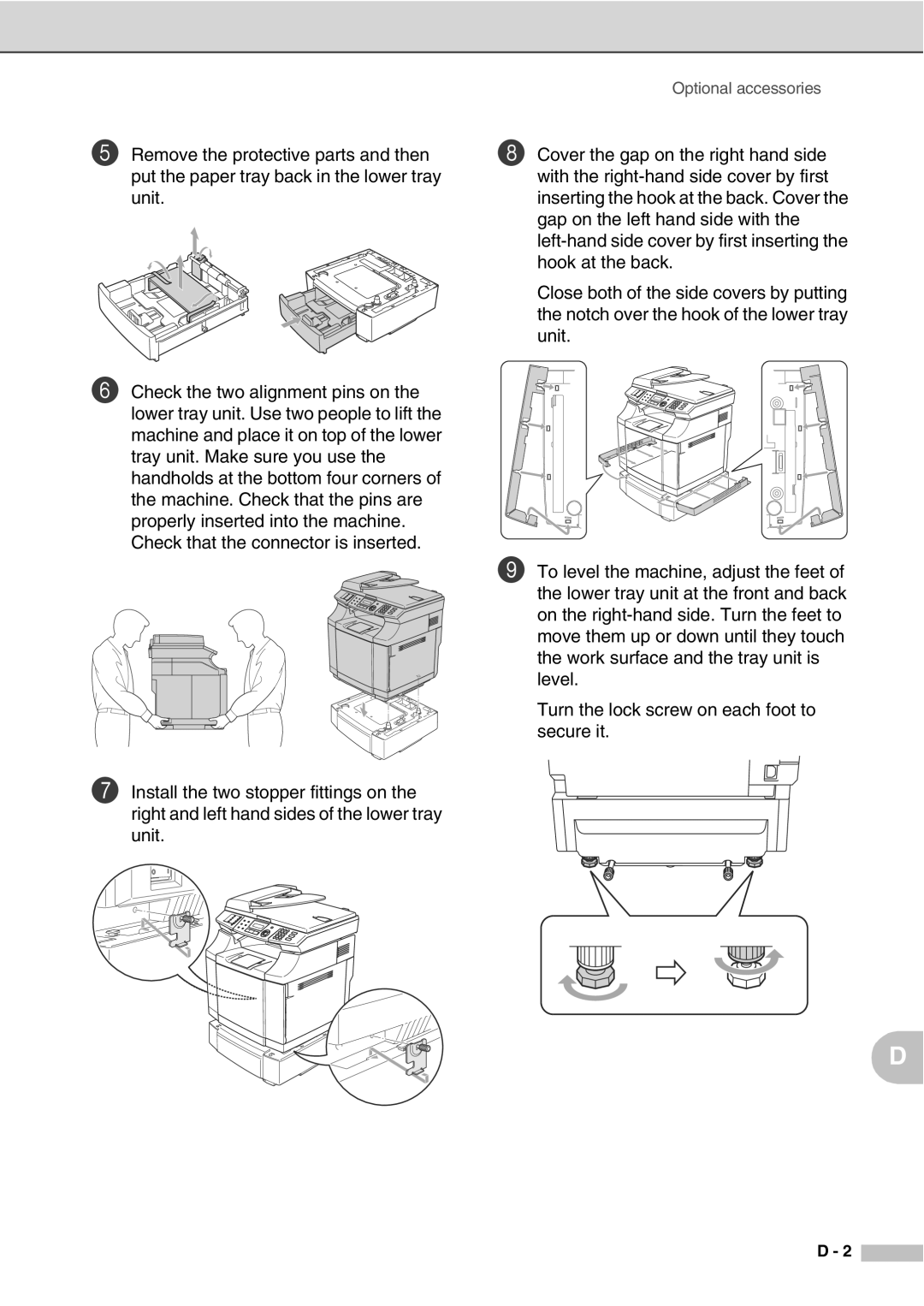 Savin SPC210SF manual Optional accessories 