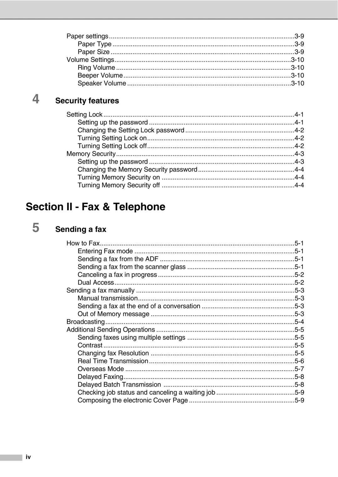 Savin SPC210SF manual Section II Fax & Telephone 