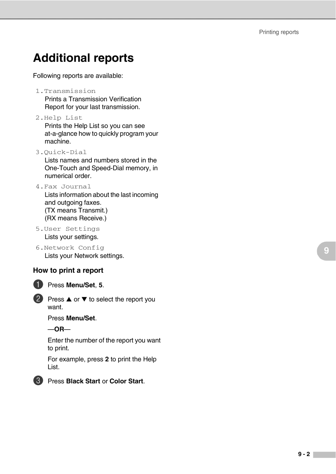 Savin SPC210SF manual Additional reports, How to print a report 