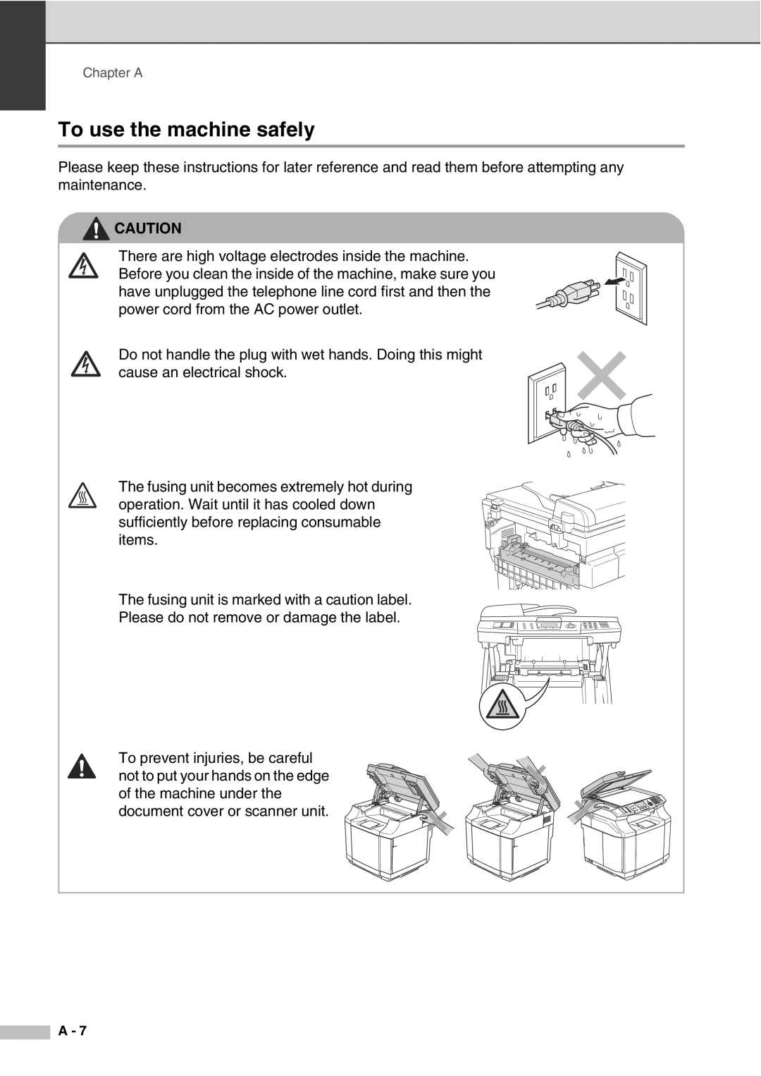 Savin SPC210SF manual To use the machine safely 