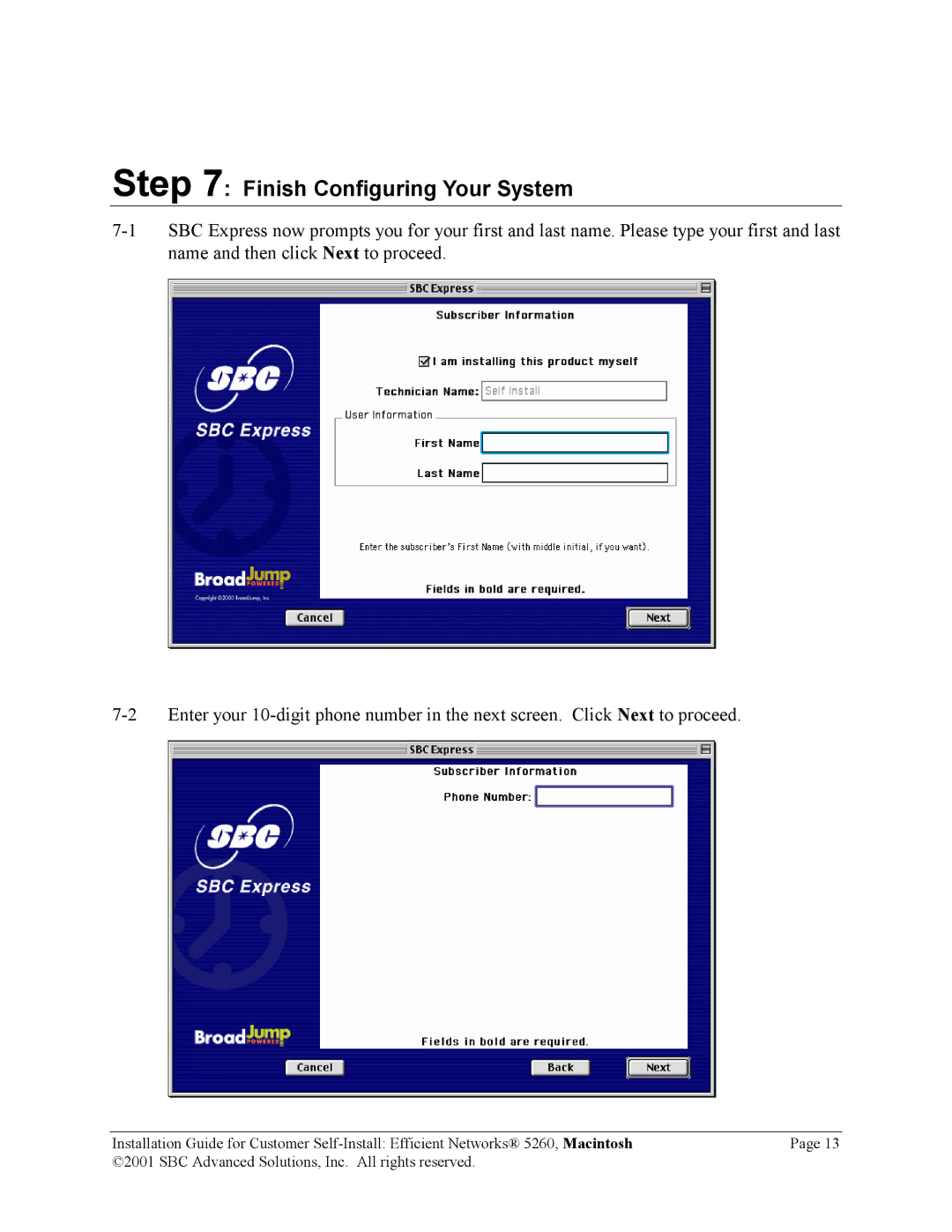 SBC comm 5260 manual Finish Configuring Your System 