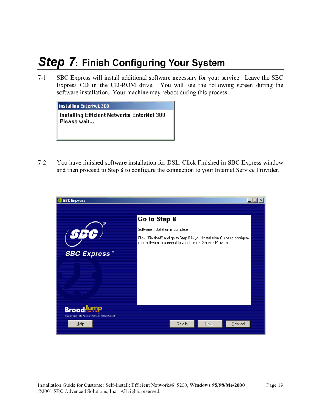 SBC comm 52609x02 manual Finish Configuring Your System 