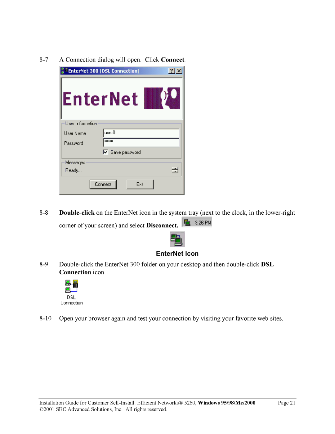 SBC comm 52609x02 manual EnterNet Icon 