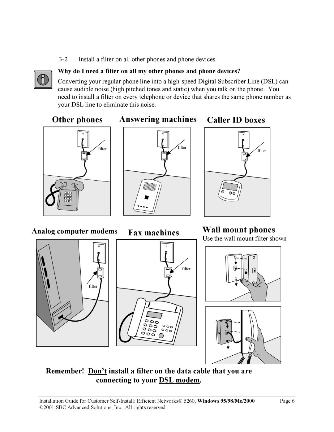 SBC comm 52609x02 manual Other phones Answering machines Caller ID boxes 