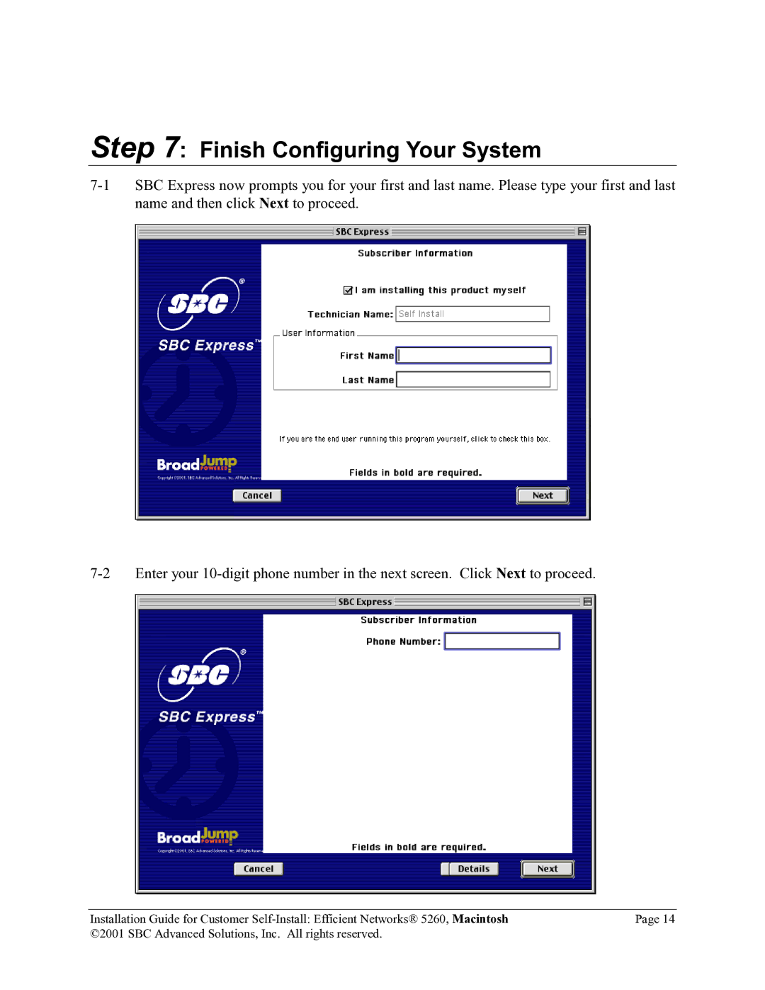 SBC comm 5260MC02A manual Finish Configuring Your System 