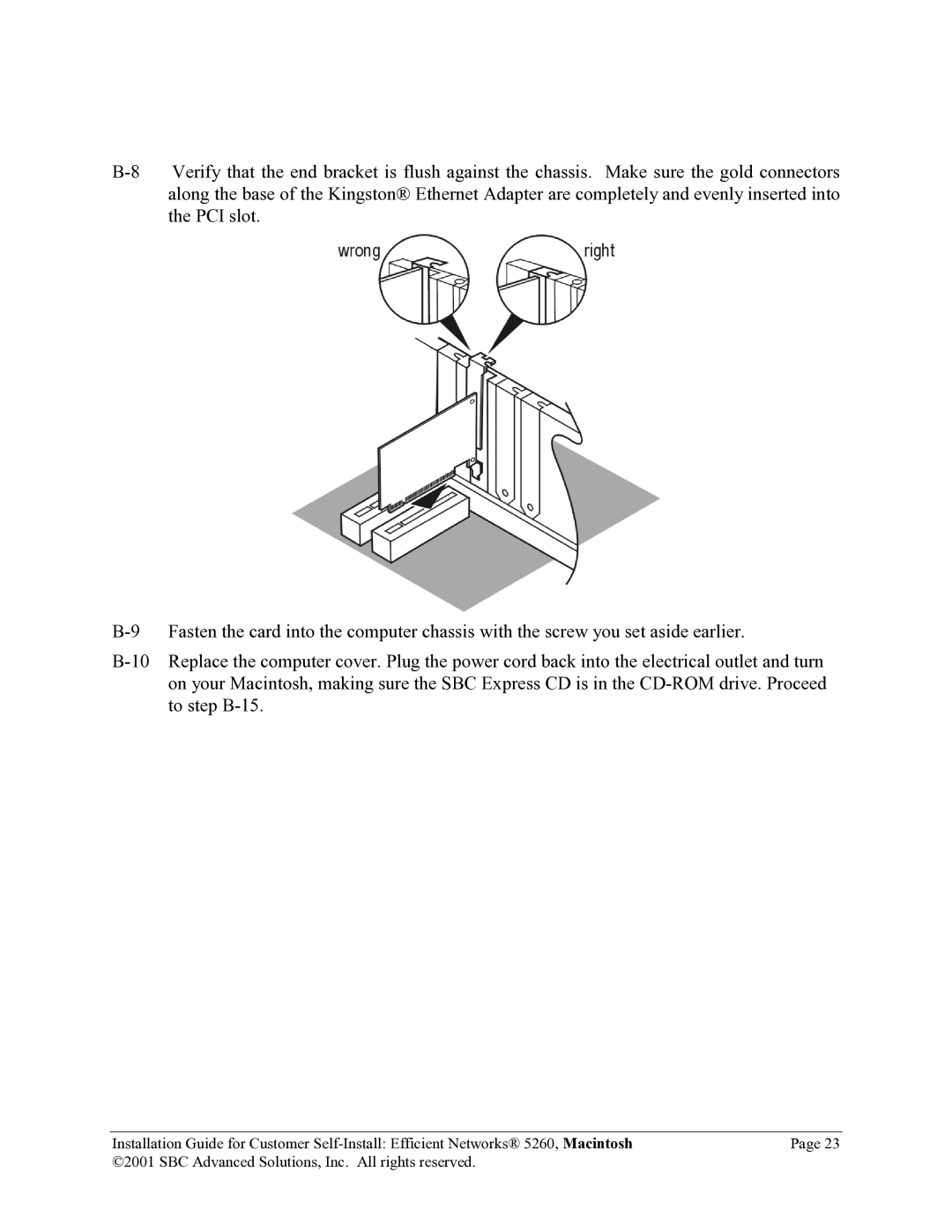 SBC comm 5260MC02A manual 