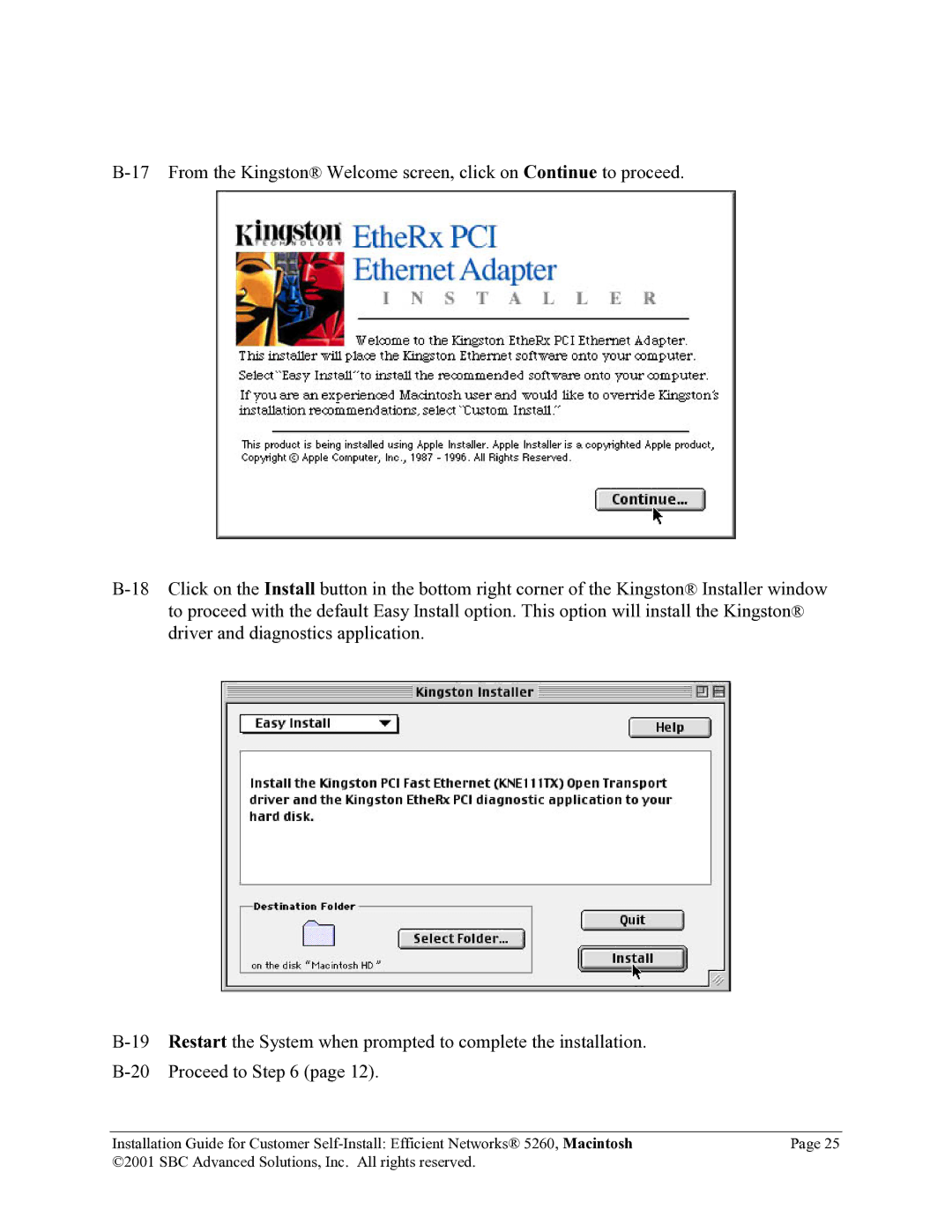 SBC comm 5260MC02A manual 