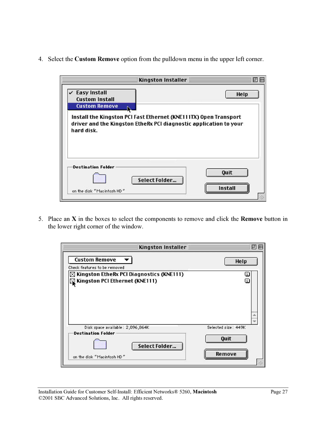 SBC comm 5260MC02A manual 