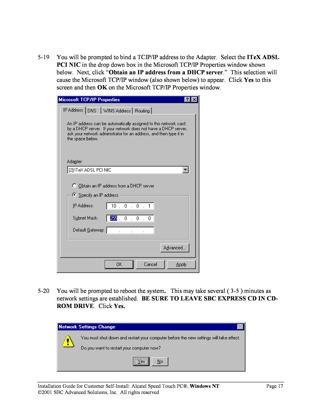 SBC comm AlcatelPCNT02A manual 