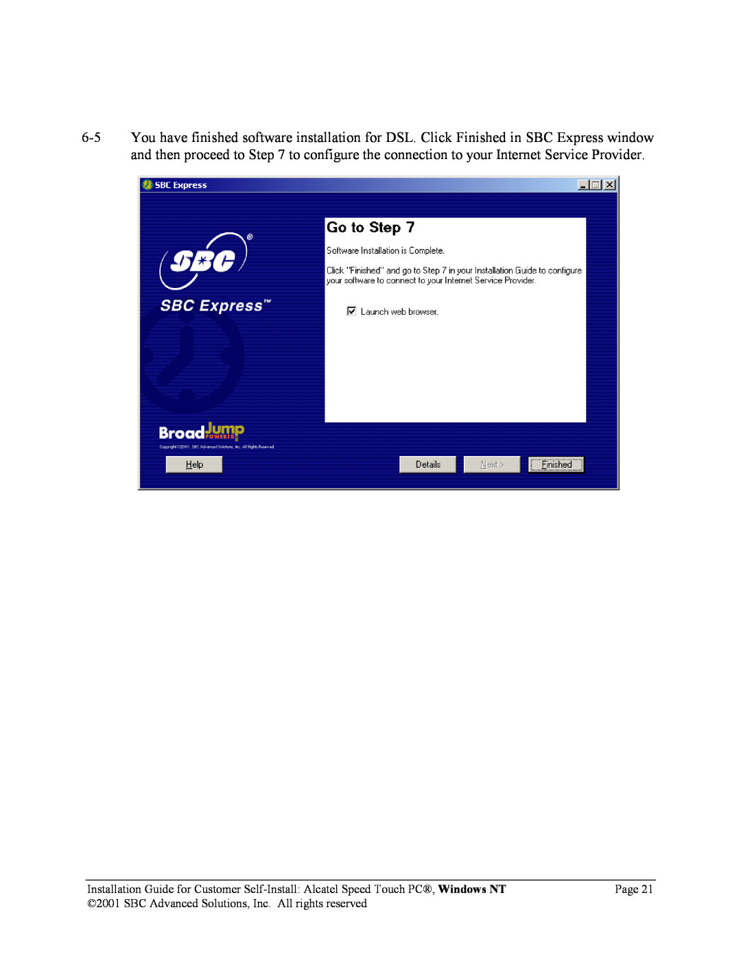 SBC comm AlcatelPCNT02A manual Page, SBC Advanced Solutions, Inc. All rights reserved 