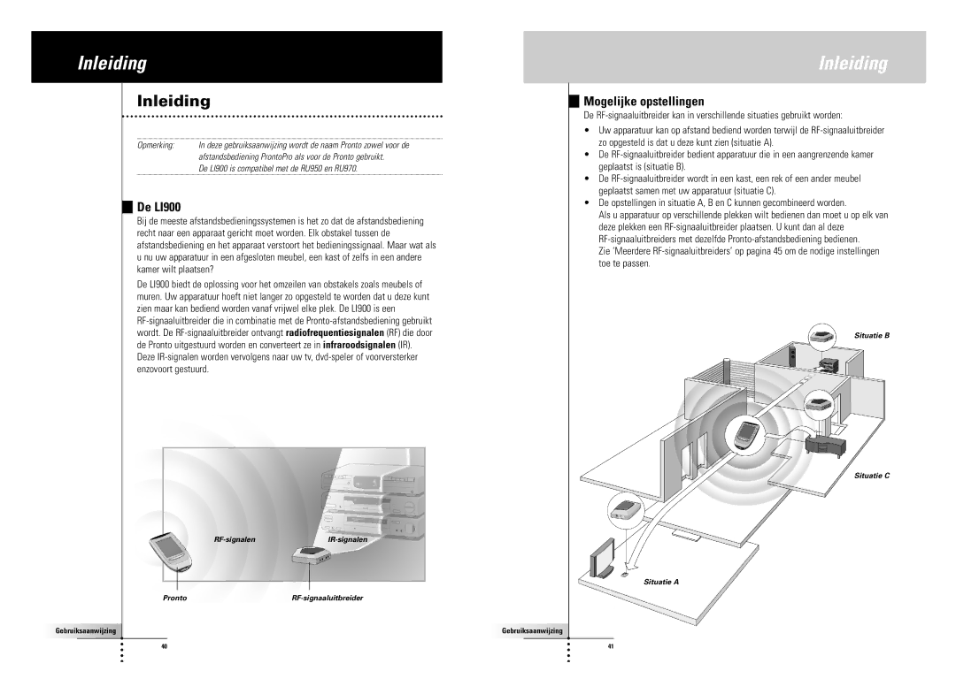 SBC comm LI900SBC manual Inleiding, De LI900, Mogelijke opstellingen 