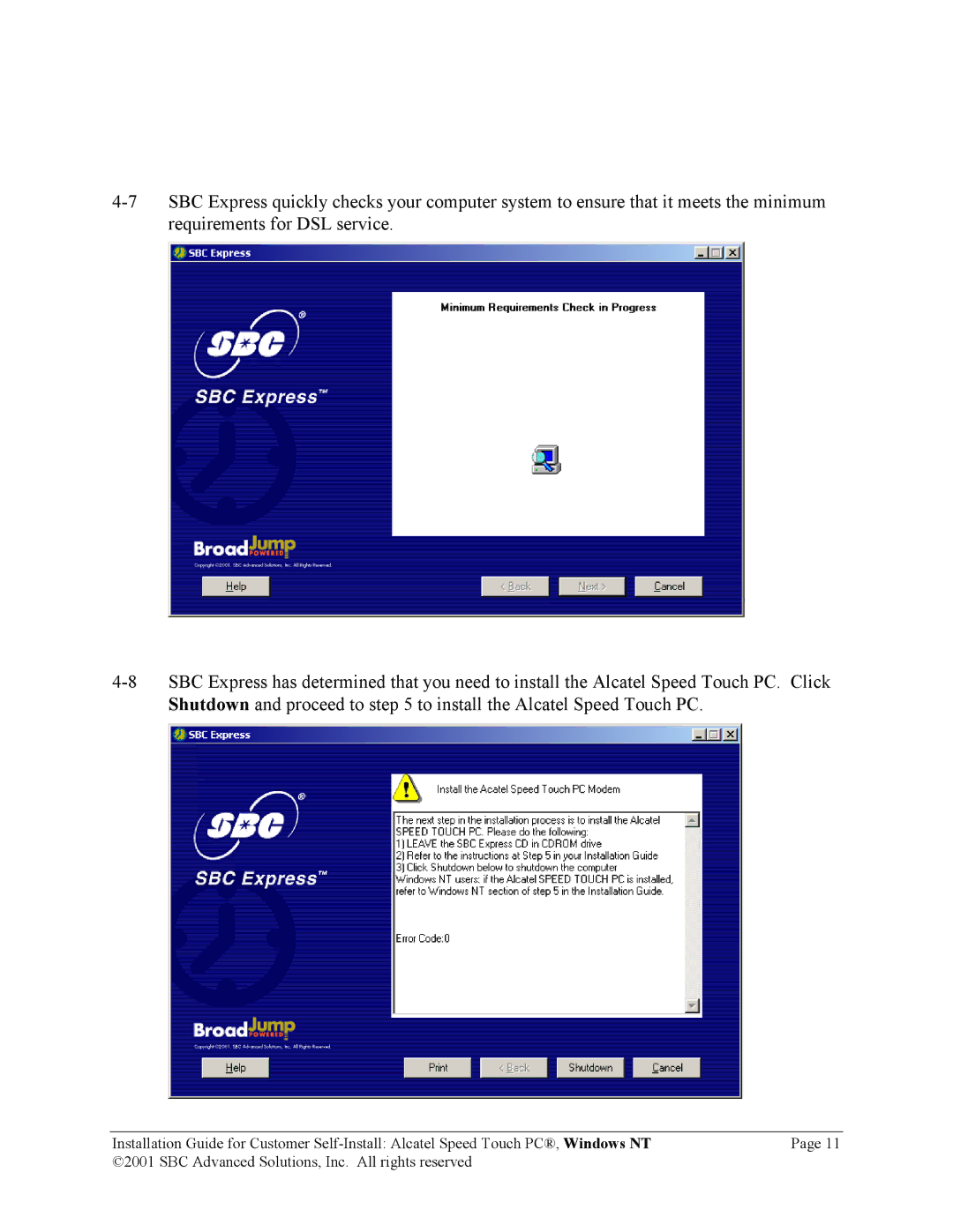 SBC comm PCNT02 manual 