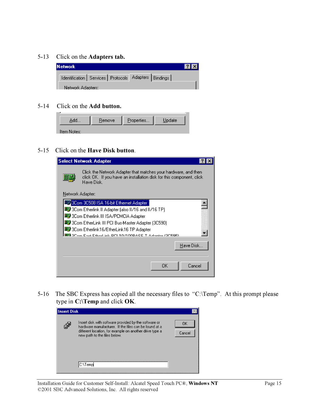 SBC comm PCNT02 manual 