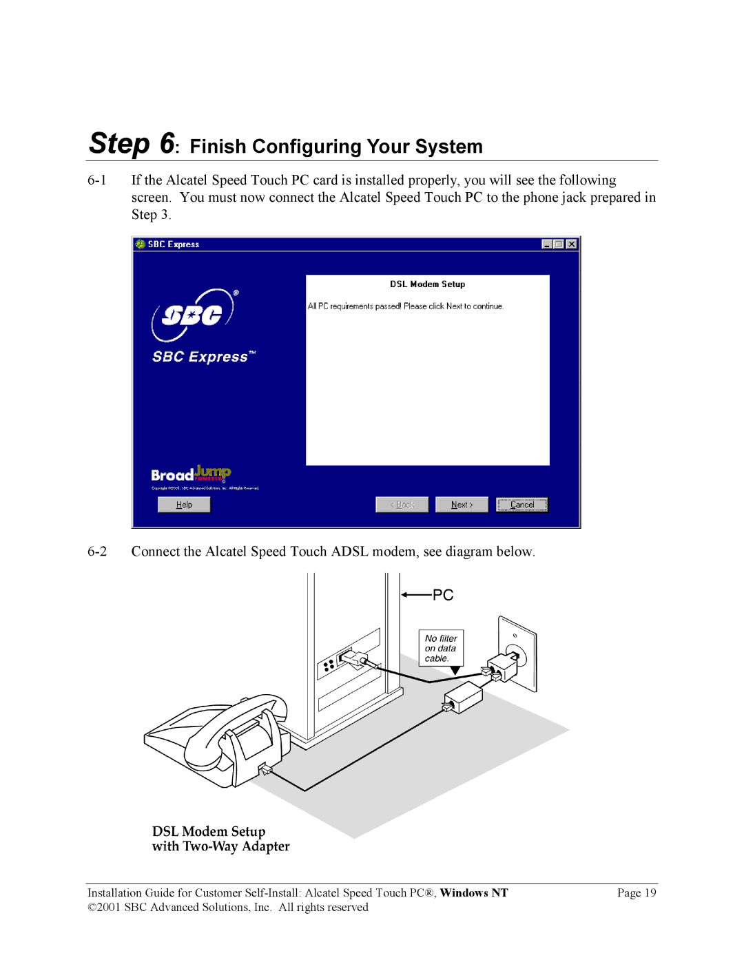 SBC comm PCNT02 manual Finish Configuring Your System 