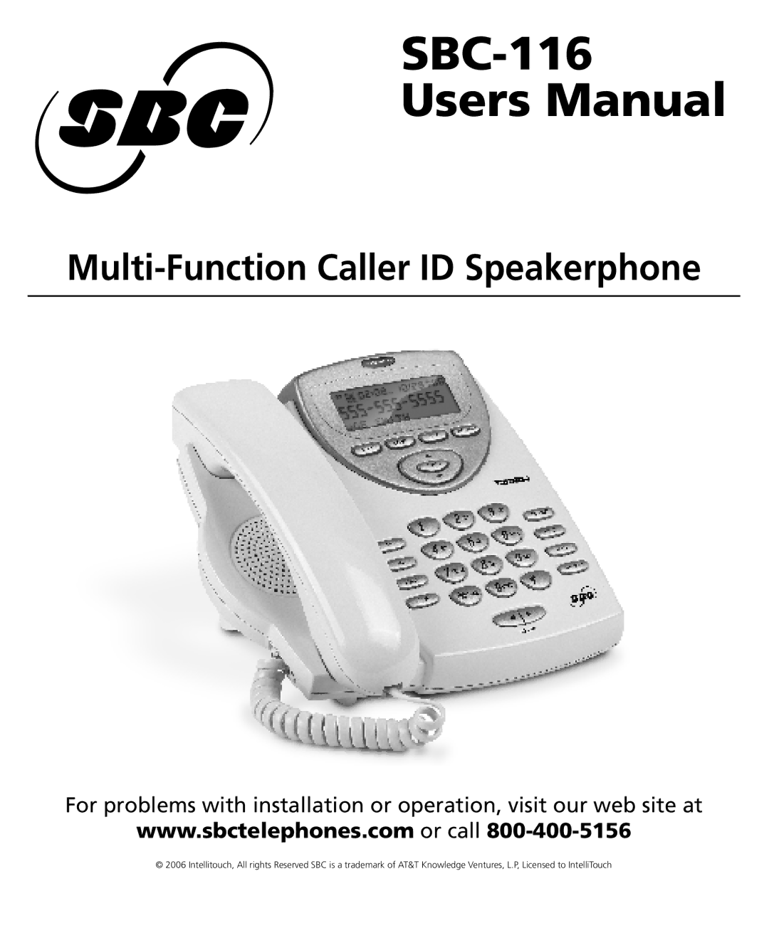 SBC comm SBC-116 user manual 