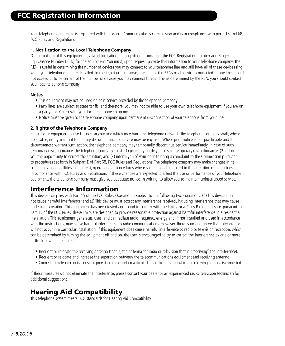 SBC comm SBC-116 user manual FCC Registration Information, £Ê œÌˆwVÌˆœ˜ÊÌœÊÌ…iÊœVÊ/ii«…œ˜iÊ œ“«˜Þ 